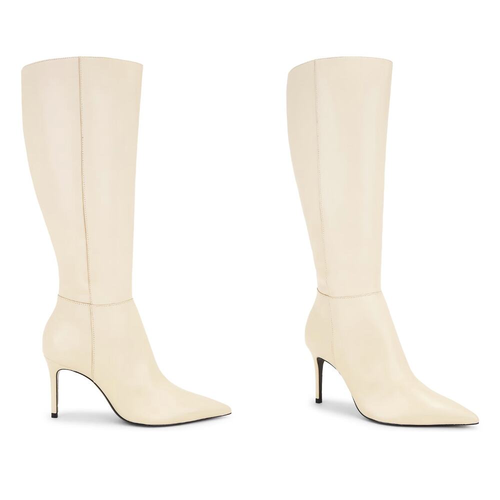 SCHUTZ Cream Heeled Boots